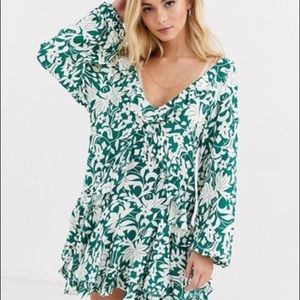 NWT! Free People green & white dress